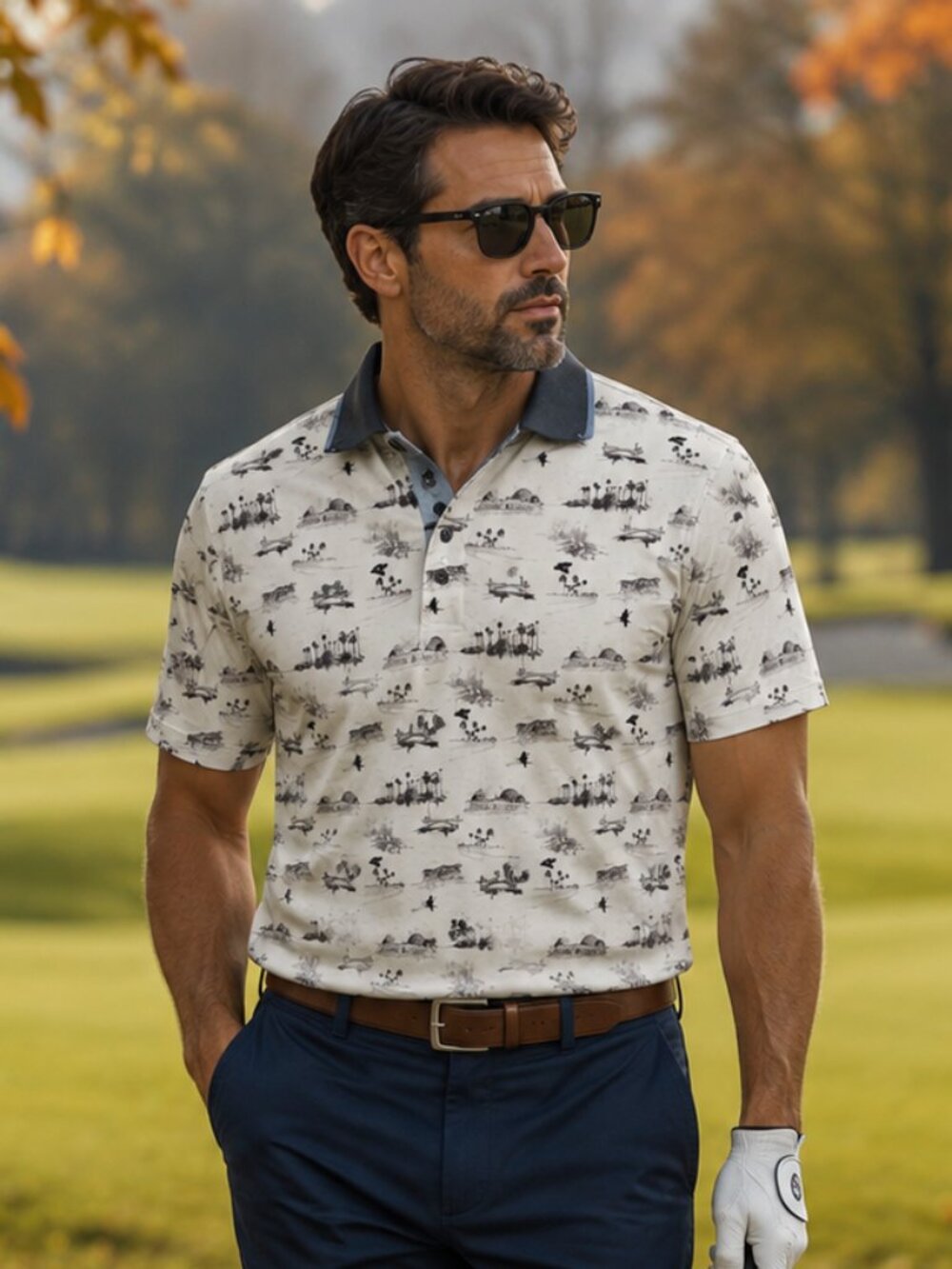 Greyson Clothiers Men's "Hollywood" Print Golf Polo Shirt